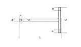 T-Handle Wrench with Three Male Ends for Torx Head Screws T27 - Beta Tools 951TX 27 - Image 3
