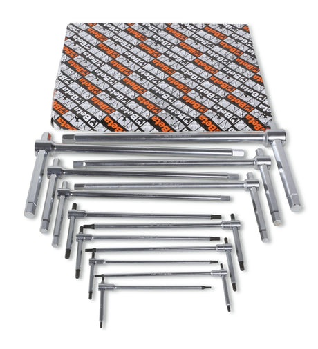 Set of 14 T-Handle Wrenches with Three Hexagon Male Ends 2mm - 14mm - Beta Tools 951/S14 - Image 1