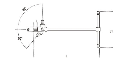 T-Handle Wrench with Swivelling Hexagon Male End 8mm - Beta Tools 953 8 - Image 2