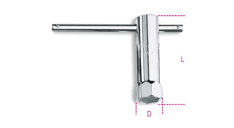 Tubular Spark-Plug Wrench Chrome-Plated Hexagon End 20.8mm - Beta Tools 955 20,8 - Image 1