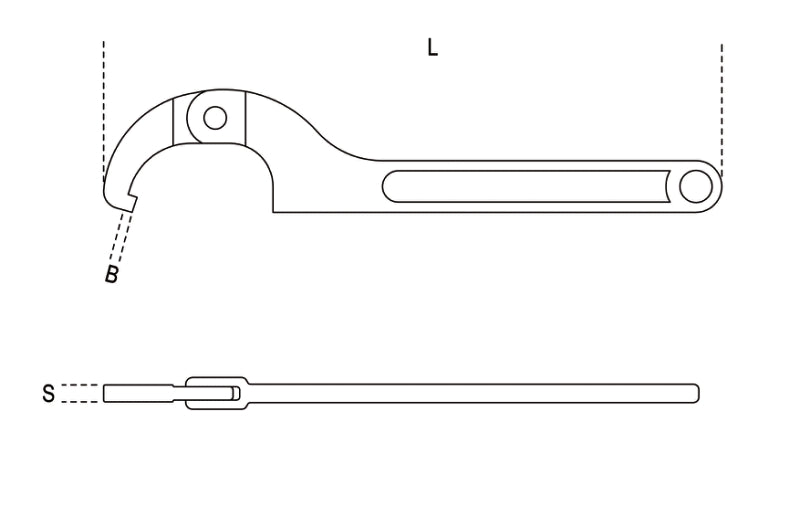 Hook Wrench with Square Noses for Ring Nuts 80mm-120mm - Beta Tools 99SQ 80-120 - Image 2