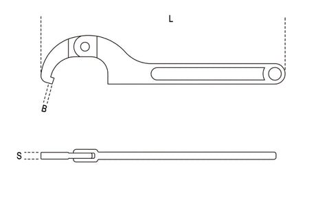 Hook Wrench with Square Noses for Ring Nuts 80mm-120mm - Beta Tools 99SQ 80-120 - Image 2
