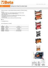 Folding Tool Trolley for Outdoor Jobs, 2 Drawers, 990x390x700mm, Centralized Lock, 160mm Fixed Castors - Beta Tools C27S-R - Image 10