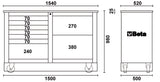 Special Mobile Roller Cabinet Racing MD Type with 7-Drawer and 2-Drawer Modules - Beta Tools C39MD-R - Image 6