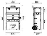 Two-Module Tool Trolley with Detachable Tool Box, Drawers, and Pull-Out Case - Beta Tools C41H-O - Image 5