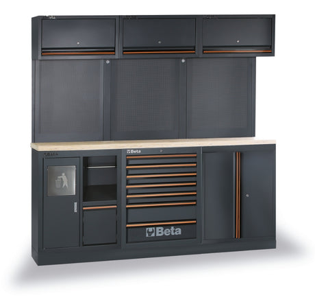 Workbenches for Workshop Equipment Combination with Wood Worktop, Drawers, Tool Panels, and Cabinets - BetaC45PRO C45PRO AW - Image 1