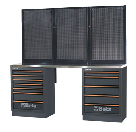 Workbenches with Stainless Steel Worktop, Drawers, and Tool Panels - BetaC45PRO C45PRO BPX-2,0 - Image 1