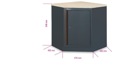 Lower Corner Module with Wood Worktop and Storage for Workshop - BetaC45PRO C45PRO CAI/W - Image 2