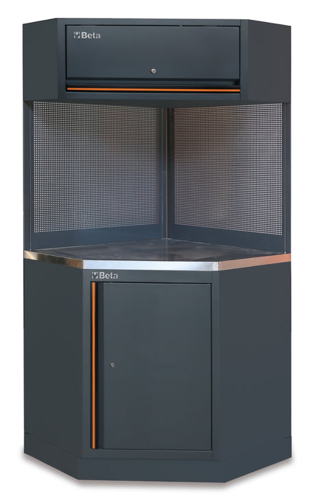 Self-Supporting Corner Unit with Cabinet, Tool Panels, and Worktop for Workshop - BetaC45PRO C45PRO CORNER/X - Image 1