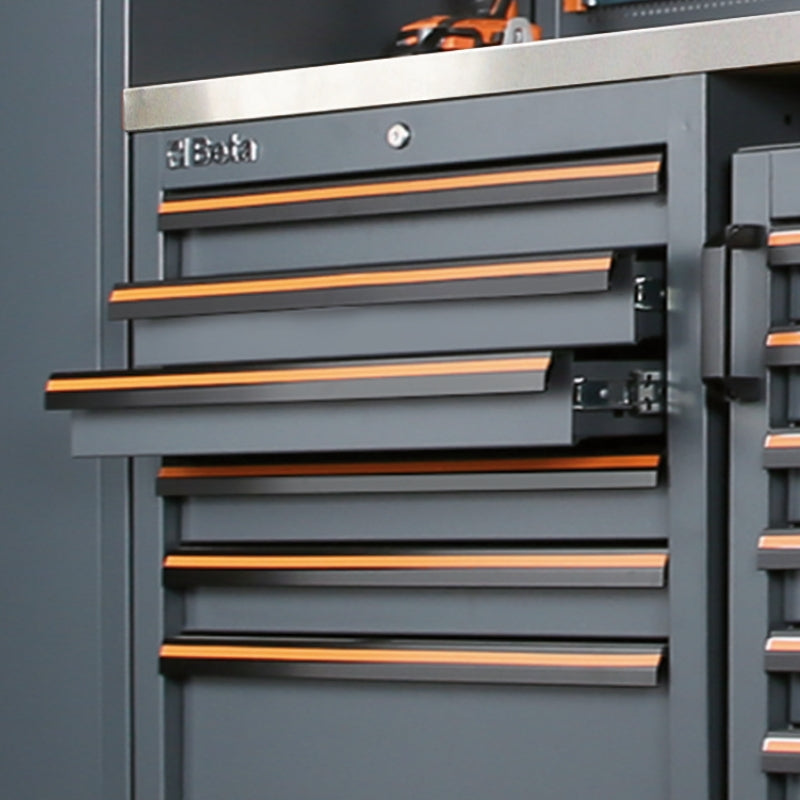Workshop Equipment Combination with Stainless Steel Worktops, Drawers, Tool Panels, and Cabinets - BetaC45PRO C45PRO GX - Image 3