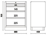 Fixed Module with 4 Drawers for Workshop - BetaC45PRO C45PRO M4 - Image 4