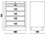Fixed Module with 5 Drawers for Workshop - BetaC45PRO C45PRO M5 - Image 4