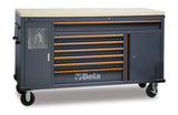Work Station Roller Cab with 7 Drawers and Built-In Waste Bin - BetaC45PRO C45PRO MWS/W - Image 1