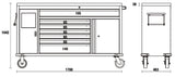 Work Station Roller Cab with 7 Drawers and Built-In Waste Bin - BetaC45PRO C45PRO MWS/X - Image 2