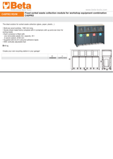 Fixed Sorted Waste Collection Module with Worktop and 4 Containers for Workshop - BetaC45PRO C45PRO RD/W - Image 3