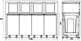 Fixed Sorted Waste Collection Module with Stainless Steel Worktop and 4 Containers for Workshop - BetaC45PRO C45PRO RD/X - Image 2