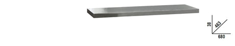 Stainless Steel Coated MDF Worktop 680x463x38mm for Workbench - BetaC45PRO C45PX/1-0,7MT - Image 1