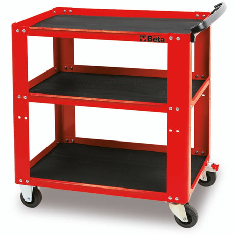 Trolley with 3 Antislip Rubber Tops, Ergonomic Handle, 4 Castors 100mm, 200kg Load Capacity - Beta Tools C51 G - Image 2