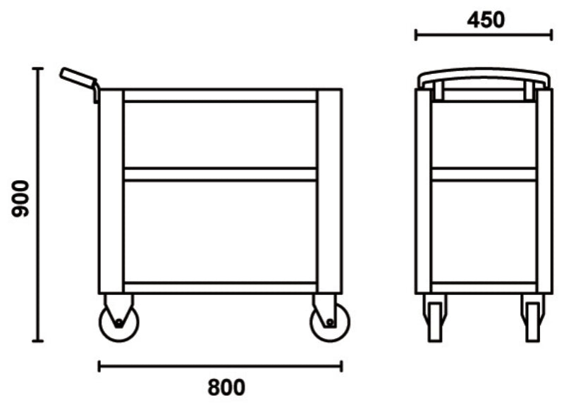 Trolley with 3 Antislip Rubber Tops, Ergonomic Handle, 4 Castors 100mm, 200kg Load Capacity - Beta Tools C51 O - Image 4