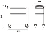Trolley with 3 Antislip Rubber Tops, Ergonomic Handle, 4 Castors 100mm, 200kg Load Capacity - Beta Tools C51 O - Image 4