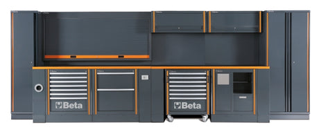 Comprehensive Workshop Equipment Set with Cabinets, Workbenches, Mobile Roller Cab, Tool Panels, 5.4x2.00x0.76m - BetaRSC55 C55 - Image 1