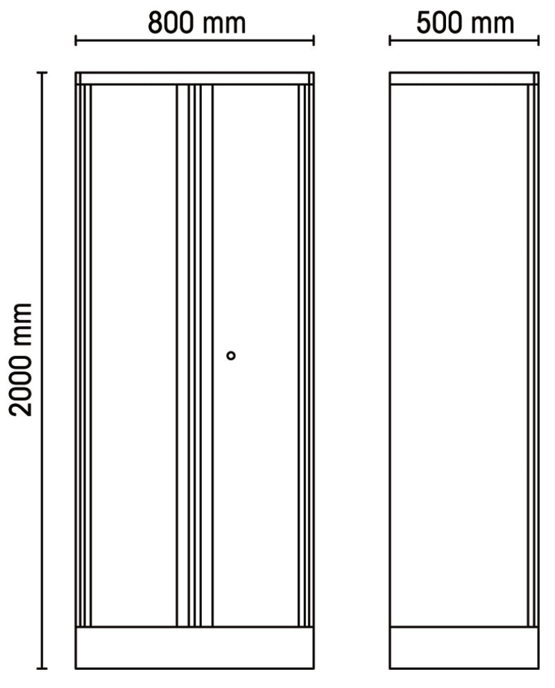 Two-Door Tool Cabinet, 1798x797x403mm, Adjustable Shelves, Lockable - BetaRSC55 C55A2 - Image 3