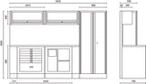 Workshop Equipment Set with Two-Door Cabinet, Workbench, 7-Drawer Module, Service Module, Tool Panel, 2.85x2.00x0.76m - BetaRSC55 C55AB - Image 7