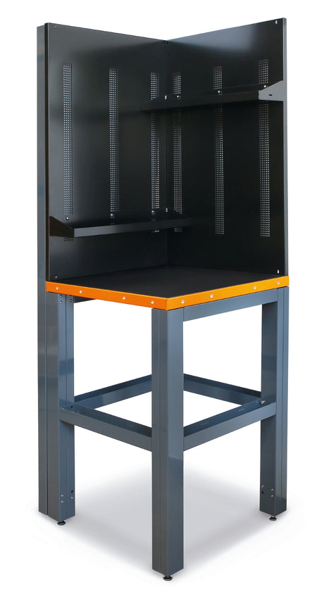 Self-Supporting Complete Corner Worktop, 700x700mm, with Tool Wall Systems and Fixing Shelves - BetaRSC55 C55AC-G - Image 1