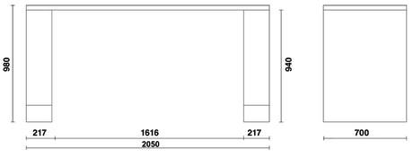 2m Workbench with Shockproof PVC Worktop, Adjustable Feet, 2050x700mm - BetaRSC55 C55BG/2 - Image 2