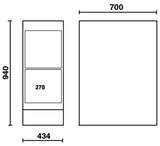 Double Leg with Paper Roll Holder Compartment, Door, Adjustable Feet - BetaRSC55 C55B/GDP - Image 3