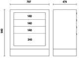 Fixed Module with 4 Drawers, Ball Bearing Slides, Central Lock, 588x367mm Drawers - BetaRSC55 C55M4 - Image 3