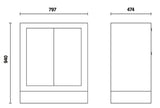 Fixed Two-Door Module with Lock, Adjustable Interior Shelf - BetaRSC55 C55MA - Image 2