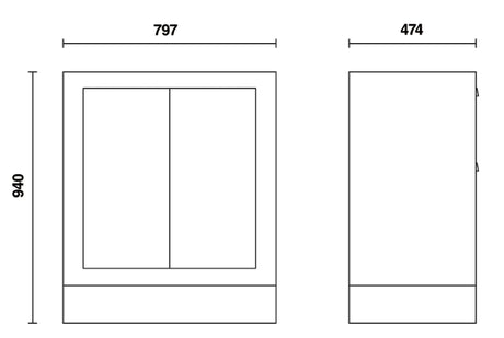 Fixed Two-Door Module with Lock, Adjustable Interior Shelf - BetaRSC55 C55MA - Image 2
