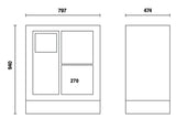 Fixed Service Module with Waste Bin, Paper Roll Compartment, 305x270mm Storage Drawer - BetaRSC55 C55MS - Image 3