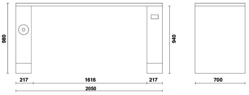 2m Workbench with Shockproof PVC Worktop, Built-In Sockets, Hose Reel, Adjustable Feet, 2050x700mm - BetaRSC55 C55PRO BG/2 - Image 5