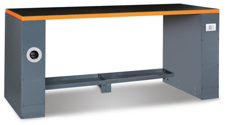 2m Workbench with Shockproof PVC Worktop, Built-In Sockets, Hose Reel, Adjustable Feet, 2050x700mm - BetaRSC55 C55PRO BG/2 - Image 1