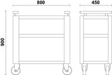 Trolley with 3 Antislip Rubber Tops, Ergonomic Handle, 100mm Castors, 200kg Load Capacity - BetaRSC55 C55T3 - Image 3