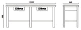 Workbench with Painted Sheet Metal Worktop, 1200kg Capacity, Lockable Drawers - Beta Tools C56-R - Image 5