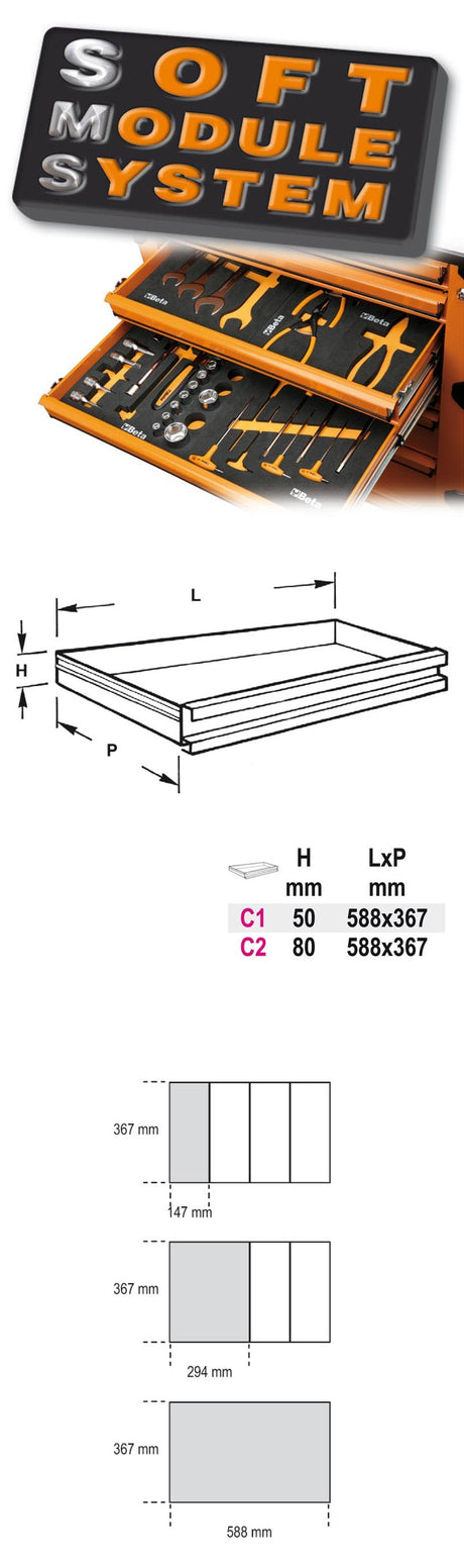 Soft Thermoformed Tray with Tool Assortment - Beta Tools M92 - Image 2