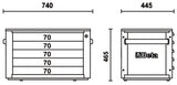 Portable Tool Chest with 5 Drawers and Centralized Lock - Beta Tools RSC23T-R - Image 10