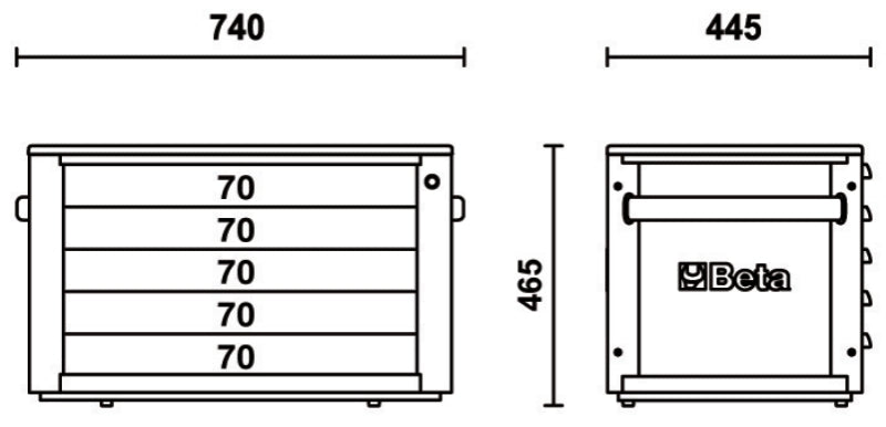 Portable Tool Chest with 5 Drawers and Centralized Lock - Beta Tools RSC23T-O - Image 10