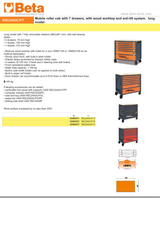 Mobile Roller Cab 7 Drawers Wood Worktop Anti-Tilt System Long Model 1100kg Capacity - Beta Tools RSC24AXLP/7-R - Image 8