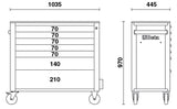 Mobile Roller Cab 7 Drawers Anti-Tilt System Long Model 1000kg Capacity - Beta Tools RSC24AXL/7-R - Image 7