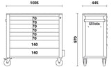 Mobile Roller Cab 8 Drawers Anti-Tilt System Long Model 1000kg Capacity - Beta Tools RSC24AXL/8-R - Image 7