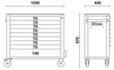 Mobile Roller Cab 9 Drawers Anti-Tilt System Long Model 1000kg Capacity - Beta Tools RSC24AXL/9-R - Image 7