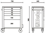 Mobile Roller Cab 6 Drawers Anti-Tilt System Reinforced Worktop 800kg Capacity - Beta Tools RSC24A/6-R - Image 3