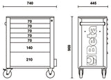 Mobile Roller Cab 7 Drawers Anti-Tilt System Reinforced Worktop 800kg Capacity - Beta Tools RSC24A/7-A - Image 3