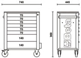 Mobile Roller Cab 8 Drawers Anti-Tilt System Reinforced Worktop 800kg Capacity - Beta Tools RSC24A/8-O - Image 3