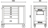 Mobile Roller Cab 7 Drawers Tool Cabinet 1100kg Capacity - Beta Tools RSC24L-CAB/R - Image 6