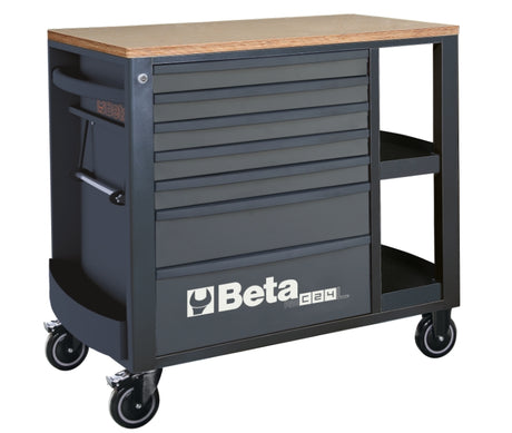 Mobile Roller Cab 7 Drawers Side Shelves 1100kg Capacity - Beta Tools RSC24L/7-R - Image 2